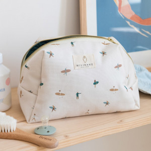 Trousse de toilette bébé en coton Jade "Waikiki" Milinane