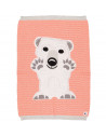 Couverture bébé en tricot coton bio "Mibo Ours Polaire" (75x105 cm)