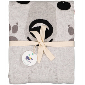 Couverture bébé Tricot en coton bio "Mibo Ours Polaire" (75x105 cm) Coq en Pate