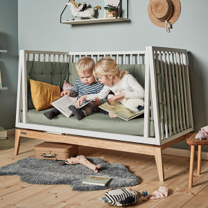 Set de conversion Sofa pour lit Luna 140 en coton bio "Sauge" Leander
