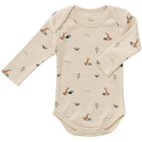 Body manches longues en coton bio "Lapin Beige"