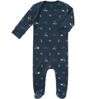 Pyjama bébé avec pieds en coton bio "Lapin Indigo" Fresk