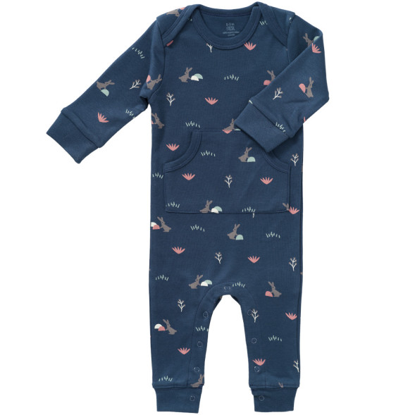 Pyjama bébé sans pieds en coton bio "Lapin Indigo"