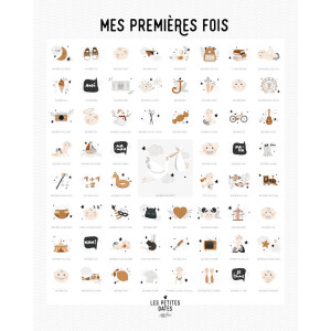 Pack Affiche "En t'attendant" + Affiche "Mes premières fois" Peau Claire avec tampon & encrier