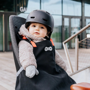 Tablier Hiver enfant pour siège vélo "Noir" (1-5 ans)