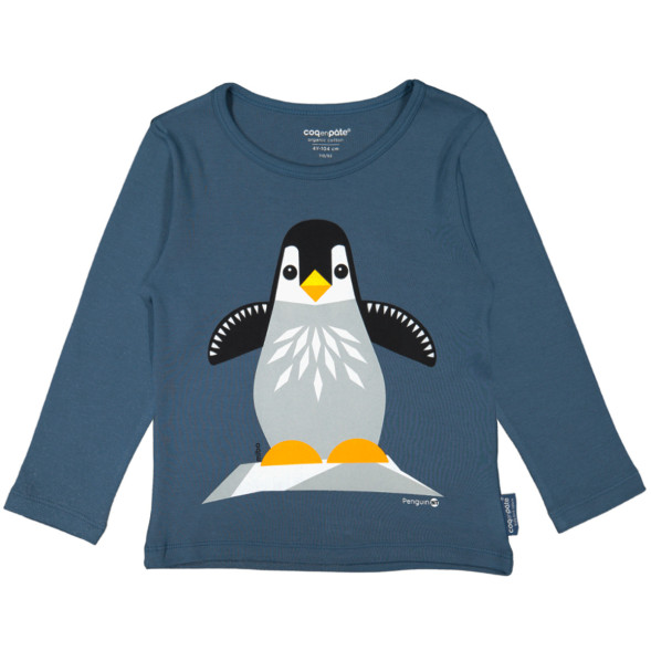 T-shirt manches longues en coton bio "Mibo Pingouin"