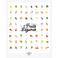 Affiche "Mes premiers Fruits et Légumes" By Camille Olichon avec tampon & encrier