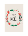 Carte Postale JOYEUX NOËL "Couronne de Noël" Maison Mapa-chali