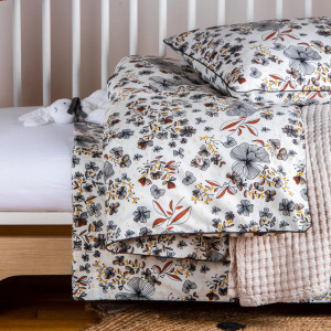 Housse de couette bébé (140x150cm) en coton bio "Flora" Kadolis