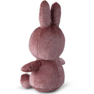 Peluche Miffy en velours côtelé (23 cm) Glamour "Rose" Bon Ton Toys