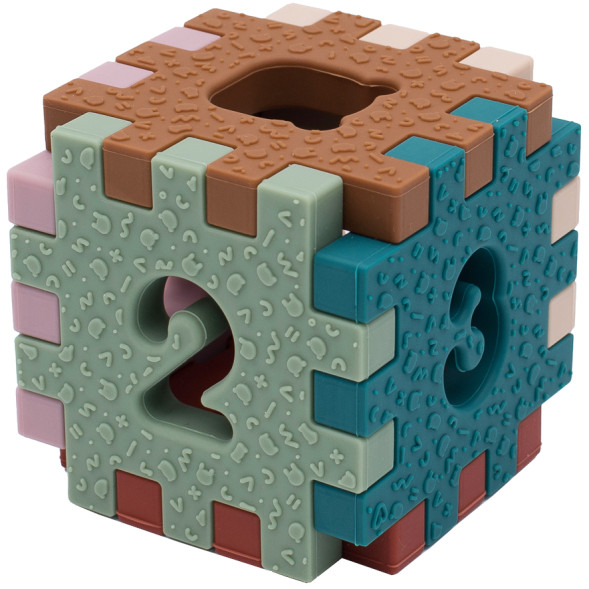 Cube sensoriel en silicone Puzzle "Rétro" (6 mois et +)
