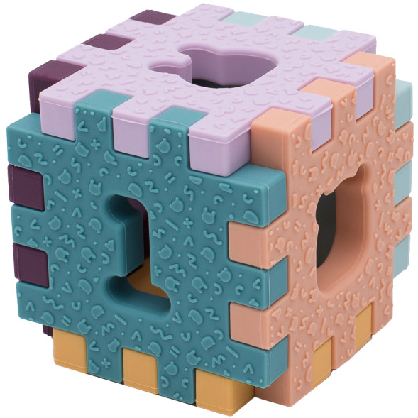 Cube sensoriel en silicone Puzzle "Pastel" (6 mois et +)