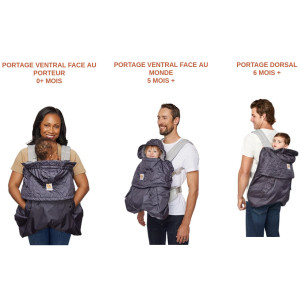 Cocon Hiver "Gris Charbon" pour porte-Bébé ergobaby