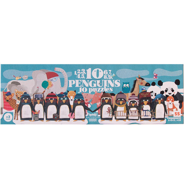 Puzzle enfant éducatif "10 Pingouins" (3-6 ans)