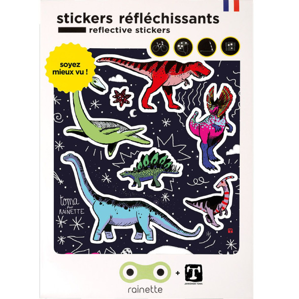 Stickers réflechissants pour vélo et accessoires "Dinosaurus"