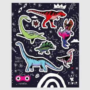 Stickers réflechissants pour vélo et accessoires "Dinosaurus" Rainette