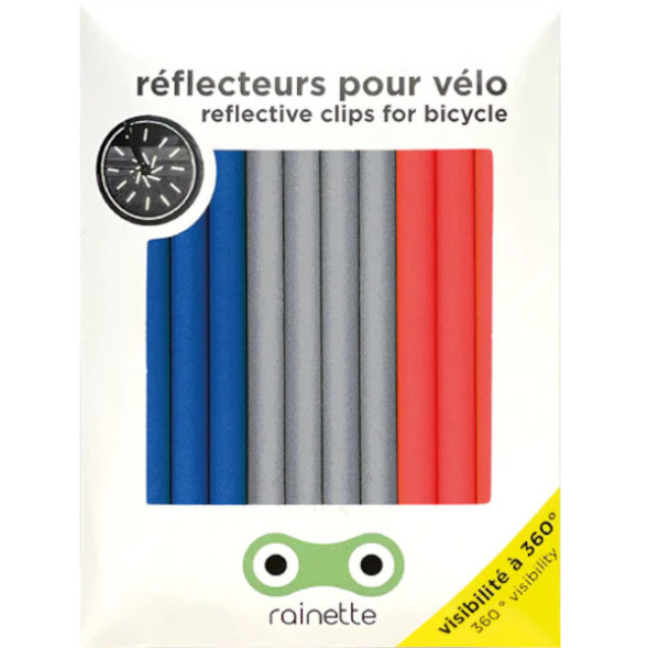 Réflecteurs pour roues de vélo (8 cm) "Bleu/Gris/Rouge"
