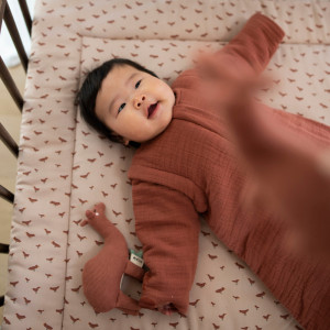 Turbulette bébé Hiver (6-12 mois) à manches longues en polaire et coton "Bliss Rust" Les Reves d'anais