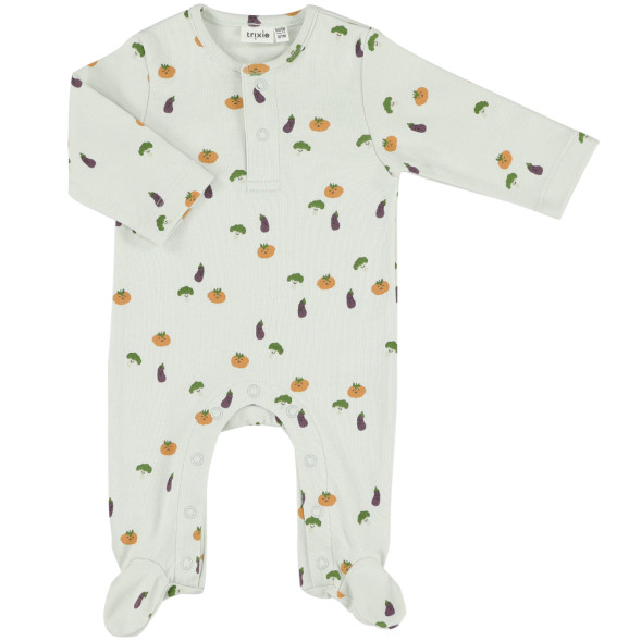 Pyjama bébé avec pieds en coton bio "Friendly Vegetables"