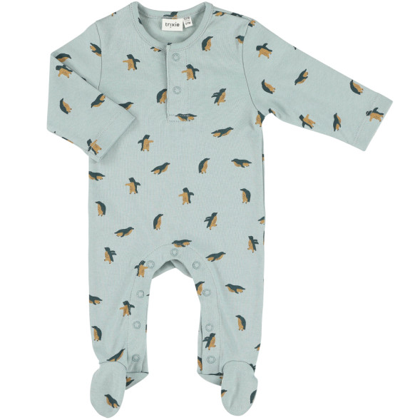 Pyjama bébé avec pieds en coton bio "Peppy Penguins"