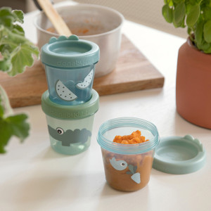 Pots de conservation x 3 "Croco Bleu " Done by Deer