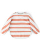 Bavoir manches longues imperméable (6-18 mois) "Rayures Corail"