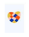 Carte postale Déco A5 "Coeur Patchwork"