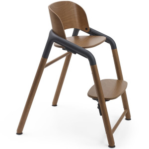 Chaise haute évolutive en bois et bioplastique Giraffe "Bois chaud/Gris" Bugaboo