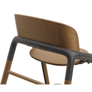 Chaise haute évolutive en bois et bioplastique Giraffe "Bois chaud/Gris" Bugaboo