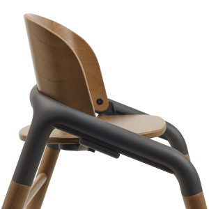 Chaise haute évolutive en bois et bioplastique Giraffe "Bois chaud/Gris" Bugaboo