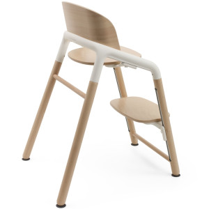 Chaise haute évolutive en bois et bioplastique Giraffe "Bois neutre/Blanc" Bugaboo