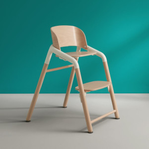 Chaise haute évolutive en bois et bioplastique Giraffe "Bois neutre/Blanc" Bugaboo