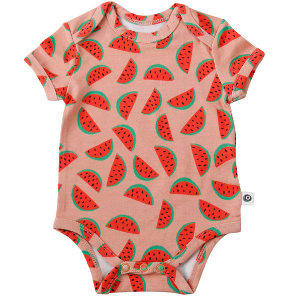 Body bébé manches courtes en jersey de coton bio "Watermelon" Onnolulu