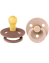 Tétines en caoutchouc naturel (0-6 mois) "Marmotte/Rose Blush" (x2) Bibs