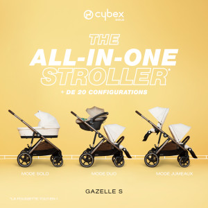 Poussette Cybex Gazelle S châssis taupe "Seashell Beige"