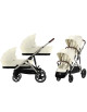  Poussette jumeaux Gazelle S2 + 2 nacelles "Seashell Beige"