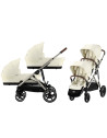  Poussette jumeaux Gazelle S2 + 2 nacelles "Seashell Beige"