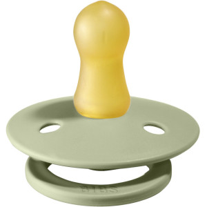 Tétines BIBS rondes en caoutchouc naturel (0-6 mois) "Vert Sauge/Kaki Foncé" (x2)