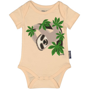 Body bébé manches courtes en coton bio "Mibo Paresseux" Coq en Pâte