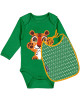 Set body + bavoir en coton bio "Mibo Tigre"