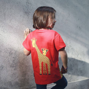 T-shirt bébé manches courtes en coton bio "Mibo Girafe" Coq en Pâte