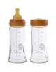 Biberons 250ml en verre à col large "Naturel" (3-24 mois)