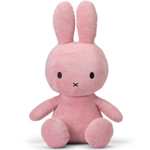 Peluche géante lapin Miffy en velours côtelé "Rose" (70 cm) Bon Ton Toys