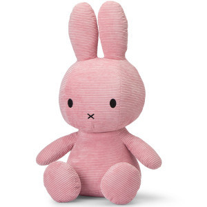 Peluche géante lapin Miffy en velours côtelé "Rose" (70 cm) Bon Ton Toys