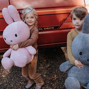 Peluche géante lapin Miffy en velours côtelé "Rose" (70 cm) Bon Ton Toys