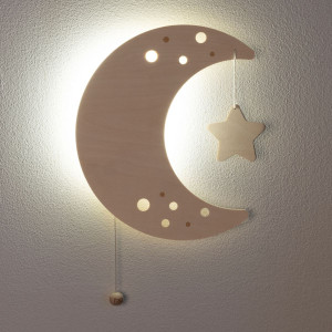 Applique murale LED en bois Wonder "Lune" Baby's Only