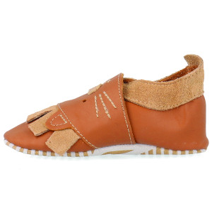 Chaussons bébé en cuir Soft Sole Bo-Buddies "Leo Ginger" Bobux