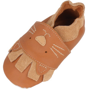 Chaussons bébé en cuir Soft Sole Bo-Buddies "Leo Ginger" Bobux
