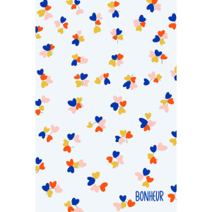 Carte Postale  BONHEUR "Trèfles de coeur" Mapa-chali
