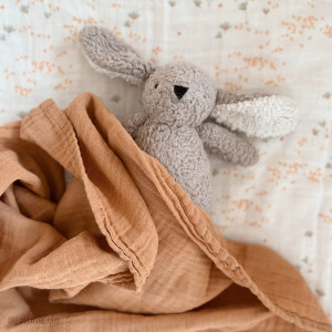 2 petits langes en mousseline de coton bio "Pia/Camel" (70x70 cm) Charlie Crane